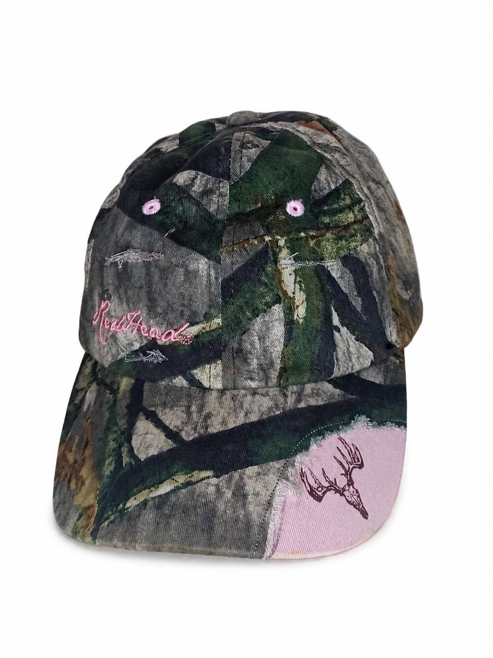 RedHead Women's Pink Camo Distressed Deer Skull Adjustable Baseball Cap